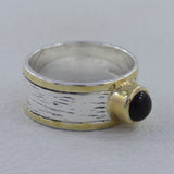 925 Sterling Silver Two Tone Black Onyx Rings
