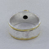 925 Sterling Silver Two Tone Black Onyx Rings