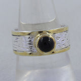 925 Sterling Silver Two Tone Black Onyx Rings