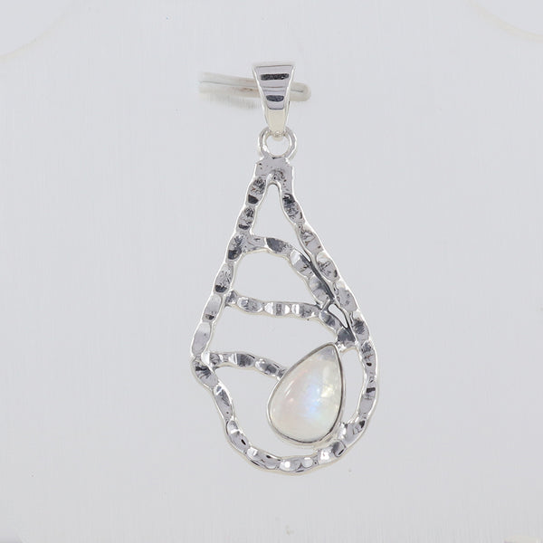 Rainbow Moonstone Silver Pendant
