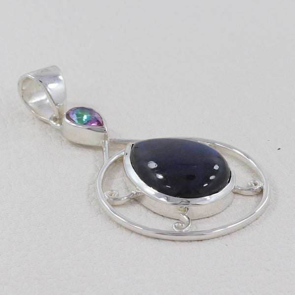 925 Sterling Silver Spectrolite Pendant