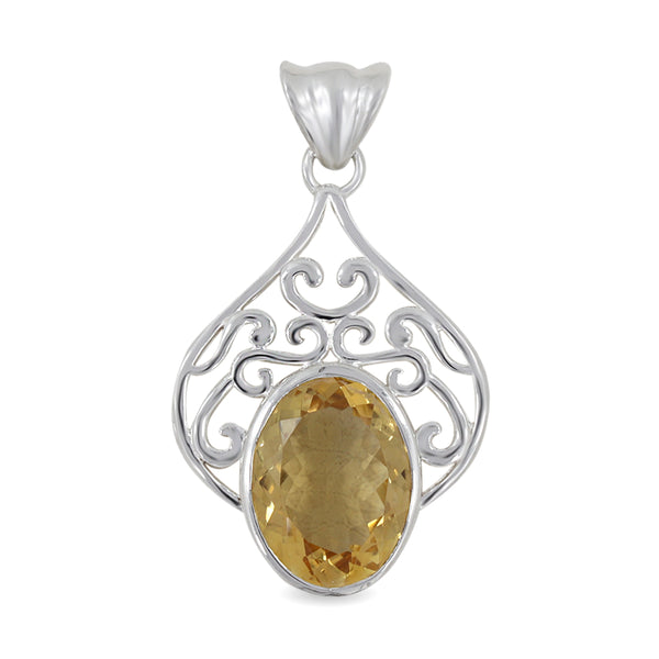 925 Sterling Silver Citrine Pendant