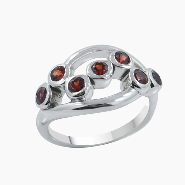 925 Sterling Silver Garnet Rings