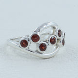 925 Sterling Silver Ring with Garnet Gemstones