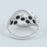 925 Sterling Silver Ring with Garnet Gemstones