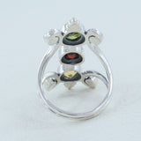 Multi-Gemstones Designer Ring in 925 Sterling Silver