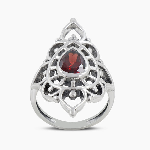 Garnet Silver Rings