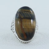 Tiger Eye Silver Rings