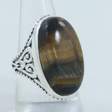 Tiger Eye Silver Rings