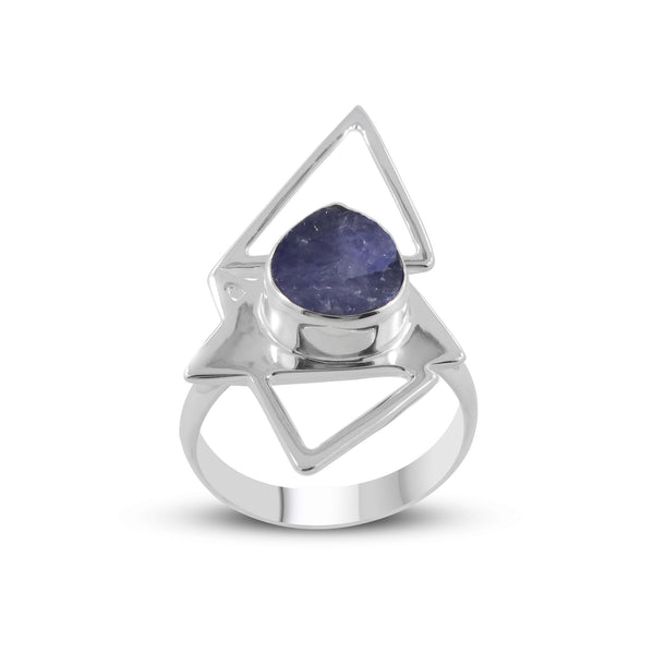 Rough Tanzanite Silver Ring