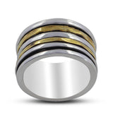 925 Sterling Silver Two-Tone Band Ring
