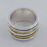 925 Sterling Silver Two-Tone Band Ring
