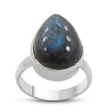 Rainbow Moonstone Silver Ring