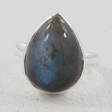 Rainbow Moonstone Silver Ring