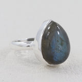 Rainbow Moonstone Silver Ring