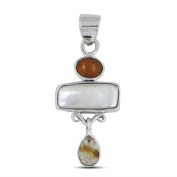 Fresh Water Pearl Gemstone Silver Pendant