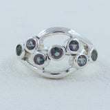 925 Sterling Silver Ring with Garnet Gemstones