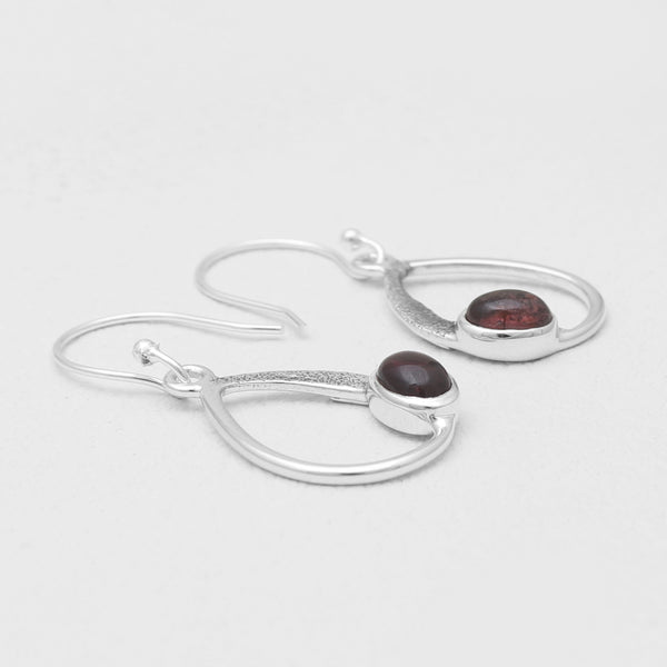 Garnet Silver Earrings