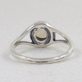 Natural Rainbow Moonstone Silver Ring