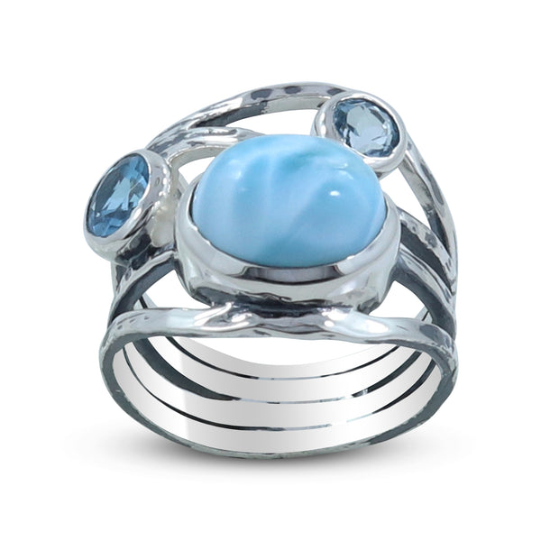 Larimar Silver Ring