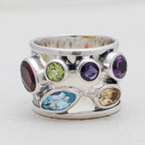 925 Sterling Silver Blue Topaz Rings