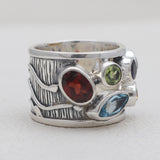 925 Sterling Silver Blue Topaz Rings