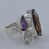Rough Bear Quartz Silver Rings