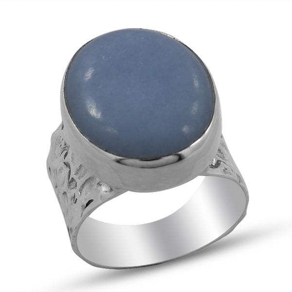 925 Sterling Silver Blue Opal Ring