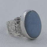 925 Sterling Silver Blue Opal Ring
