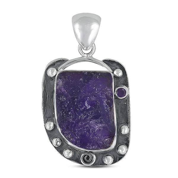 925 Silver Raw Shungite Pendant