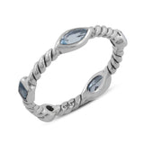 925 Sterling Silver Blue Topaz Ring
