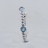 925 Sterling Silver Blue Topaz Ring