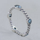 925 Sterling Silver Blue Topaz Ring