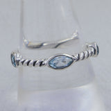 925 Sterling Silver Blue Topaz Ring