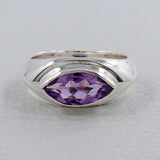 Amethyst Marquise cut Silver Ring
