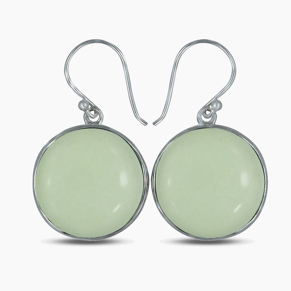 Lemon Chrysoprase Silver Earrings