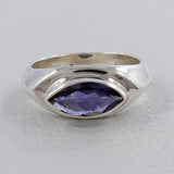 Amethyst Marquise cut Silver Ring