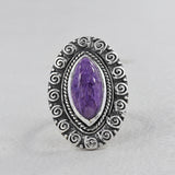 925 Sterling Silver Larimar Ring
