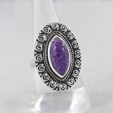 925 Sterling Silver Larimar Ring
