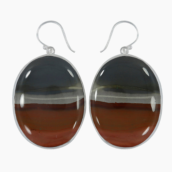 Polychrome Jasper Silver Earrings