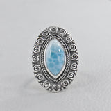 925 Sterling Silver Larimar Ring