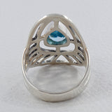 925 Sterling Silver Blue Topaz Rings