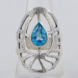 925 Sterling Silver Blue Topaz Rings