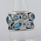 925 Sterling Silver Blue Topaz Rings
