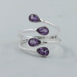 925 Silver Garnet Bypass Rings