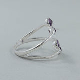925 Silver Garnet Bypass Rings
