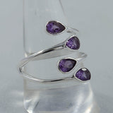 925 Silver Garnet Bypass Rings