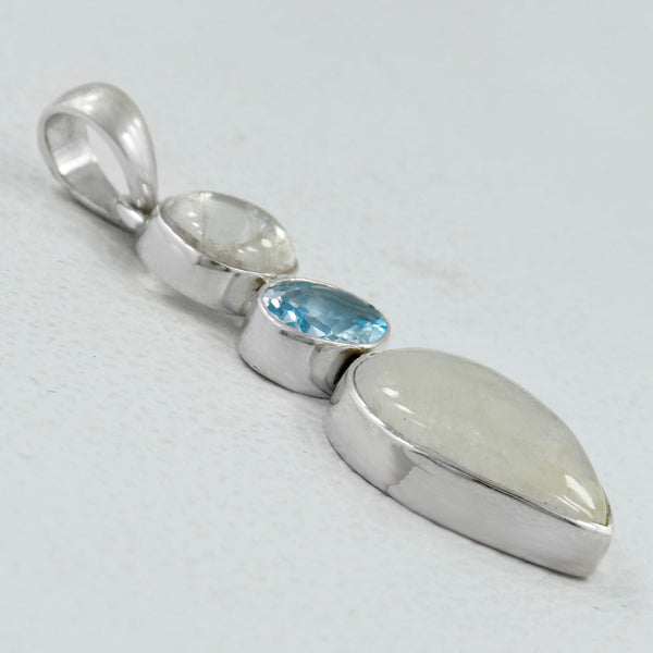 Rainbow Moonstone Silver Pendants