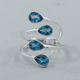 925 Silver Garnet Bypass Rings