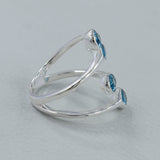 925 Silver Garnet Bypass Rings